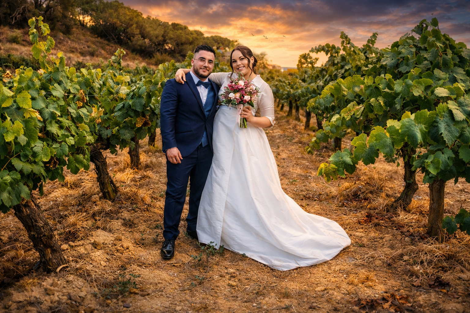 boda entre viñas en el Penedès