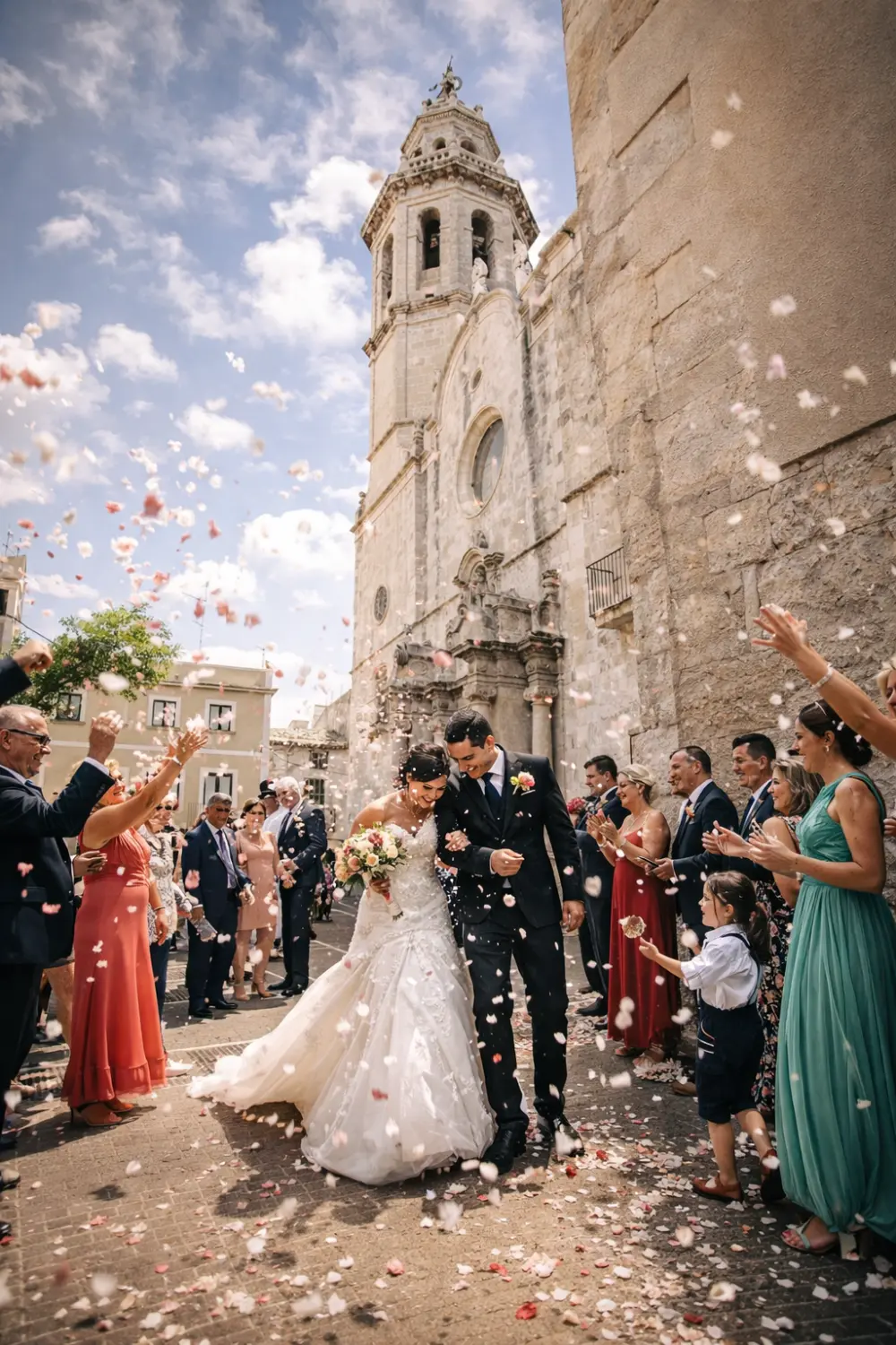 salida de novios de la iglesia de el vendrell